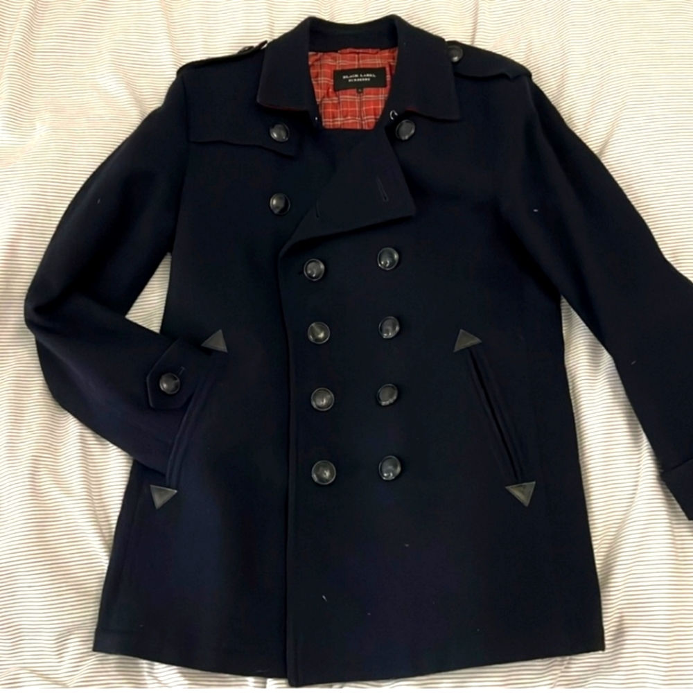 Burberry “Black Label” Wool Peacoat Size L